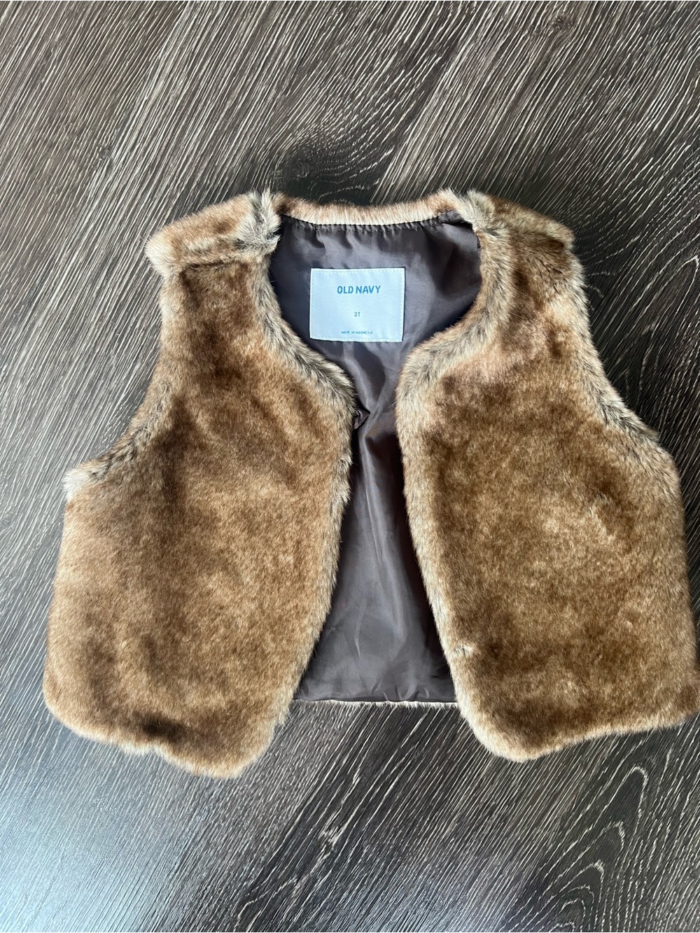 Old Navy Kids Faux Fur Vest in Brown Tones